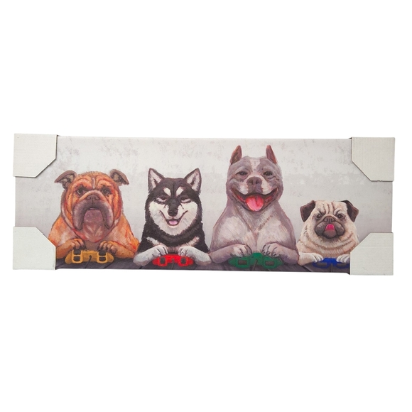 Dogs Playing Video Games Canvas Wall Art- 8 x 23 - Picture 1 of 5